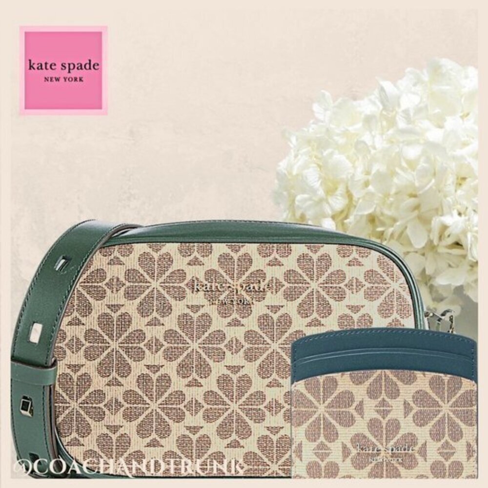 AUTHENTIC KATE SPADE Hunter & Tan Spade Flower Infinity Crossbody & Cardholder